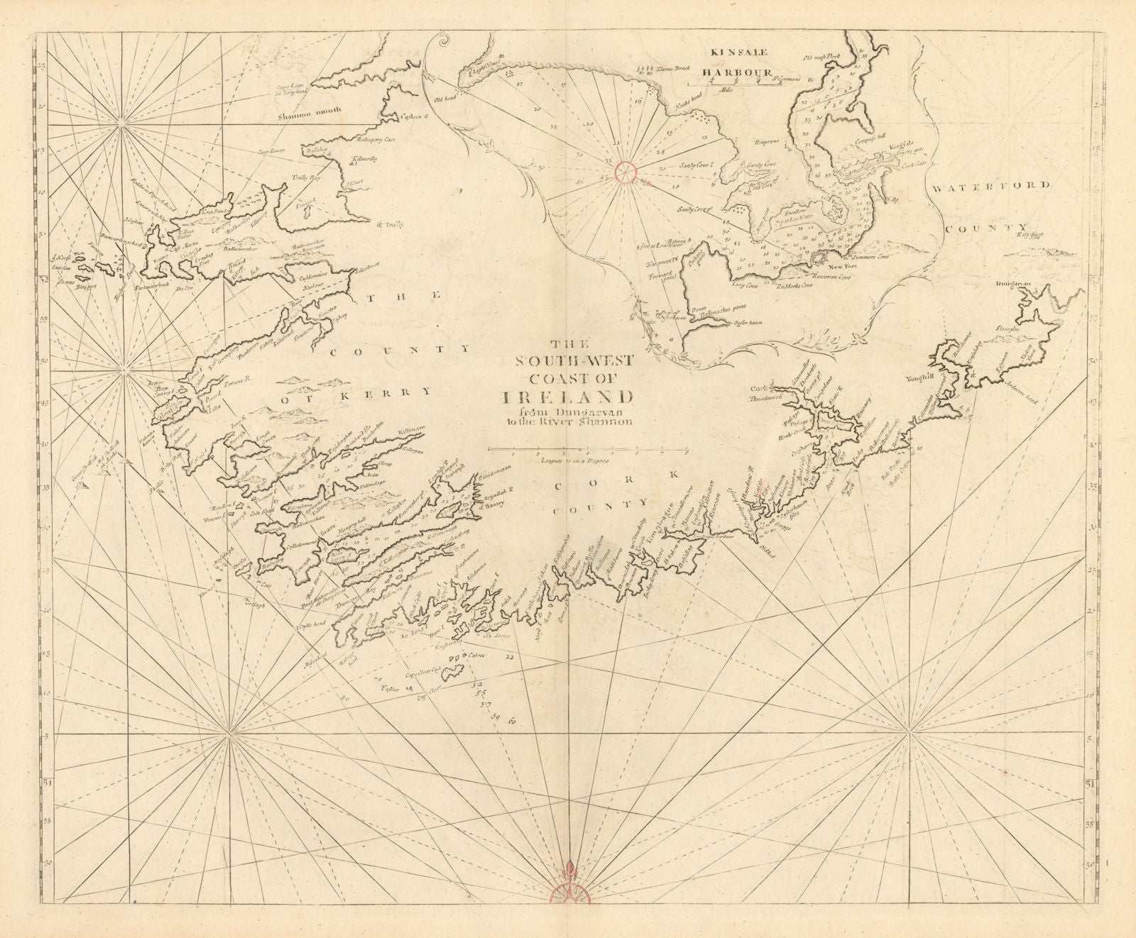The South-West Coast of Ireland from Dungarvan to… Shannon MOUNT & PAGE 1758 map